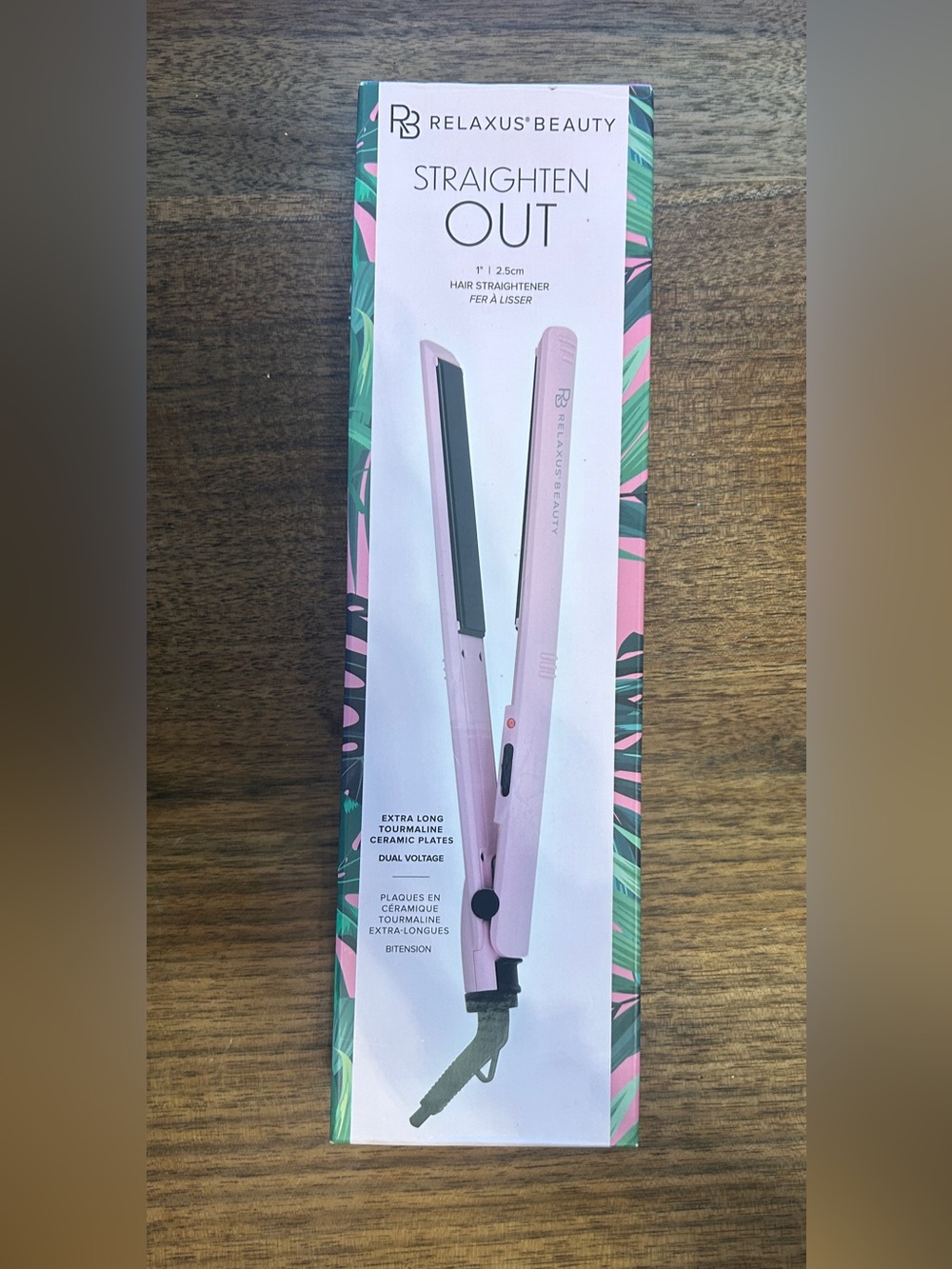 Relaxus Beauty Straightening Out 1" Ceramic Hair Straightener Pink New In box